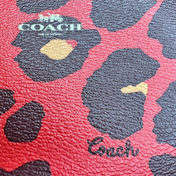 Coach Red Leopard Print Wristlet - Picture 13 of 14